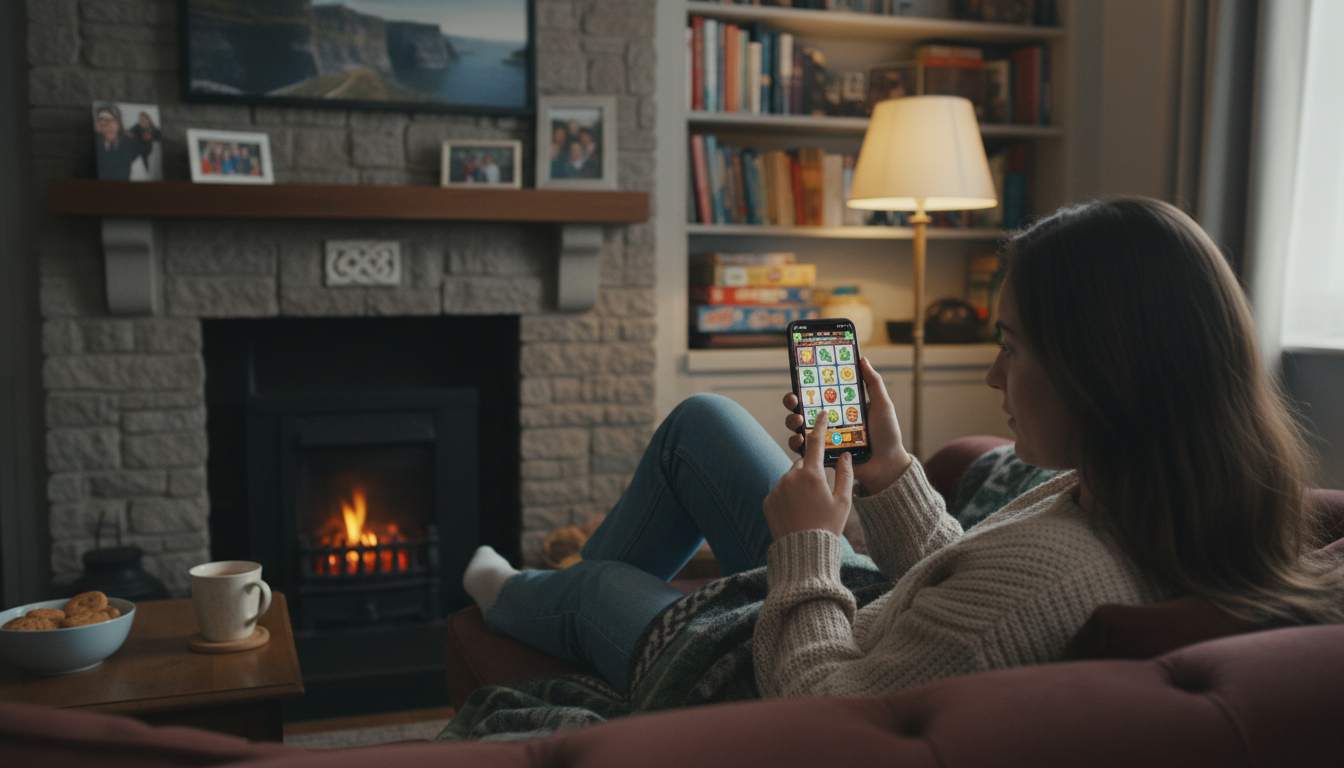 A woman enjoying online slots